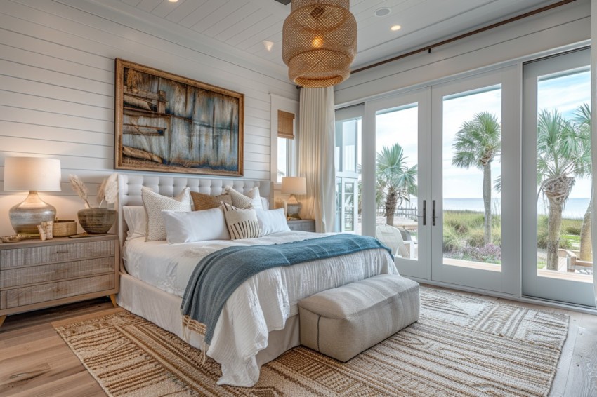 Light and Airy Coastal Style Bedroom Design Inspiration   Nautical Inspired Aesthetic Interior Decor Ideas (854)