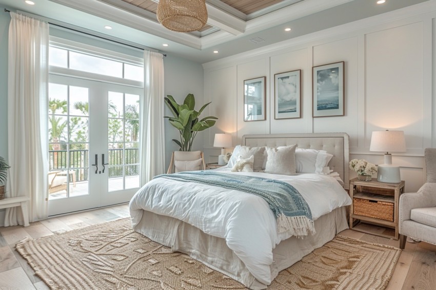 Light and Airy Coastal Style Bedroom Design Inspiration   Nautical Inspired Aesthetic Interior Decor Ideas (1622)