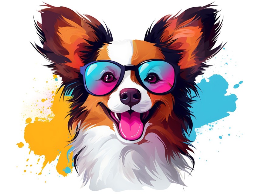 Colorful Abstract Funny Dog Face Head Vivid Colors Pop Art Vector Illustrations (6)