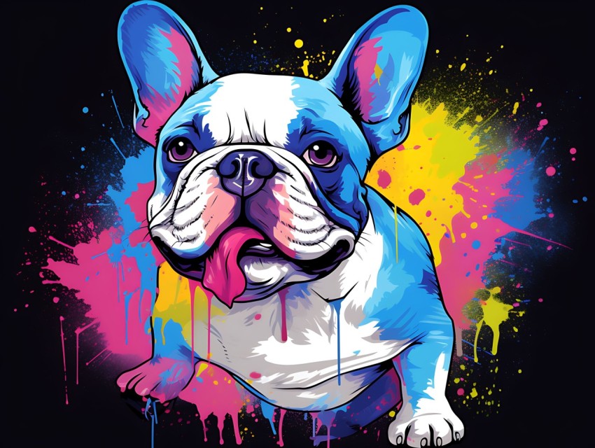 Colorful Abstract Funny Dog Face Head Vivid Colors Pop Art Vector Illustrations (146)