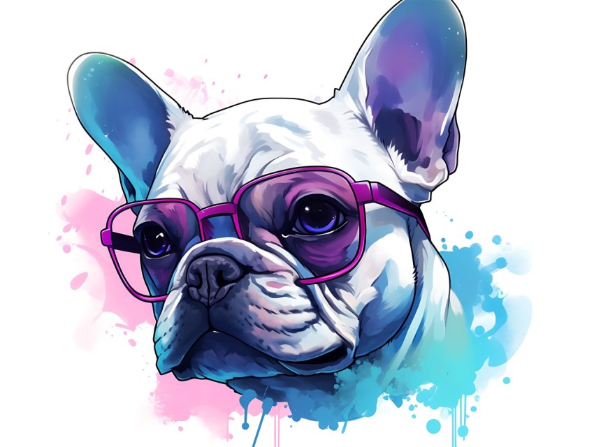 Colorful Abstract Funny Dog Face Head Vivid Colors Pop Art Vector Illustrations (285)