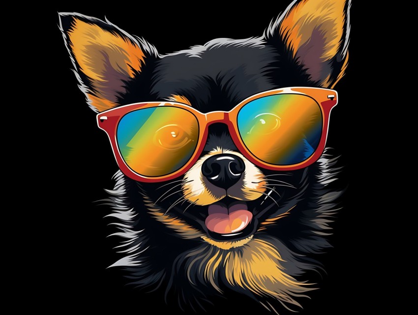 Colorful Abstract Funny Dog Face Head Vivid Colors Pop Art Vector Illustrations (265)