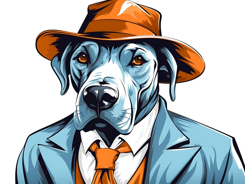 Colorful Abstract Gangster Dog Face Head Vivid Colors Pop Art Vector Illustrations  (4)