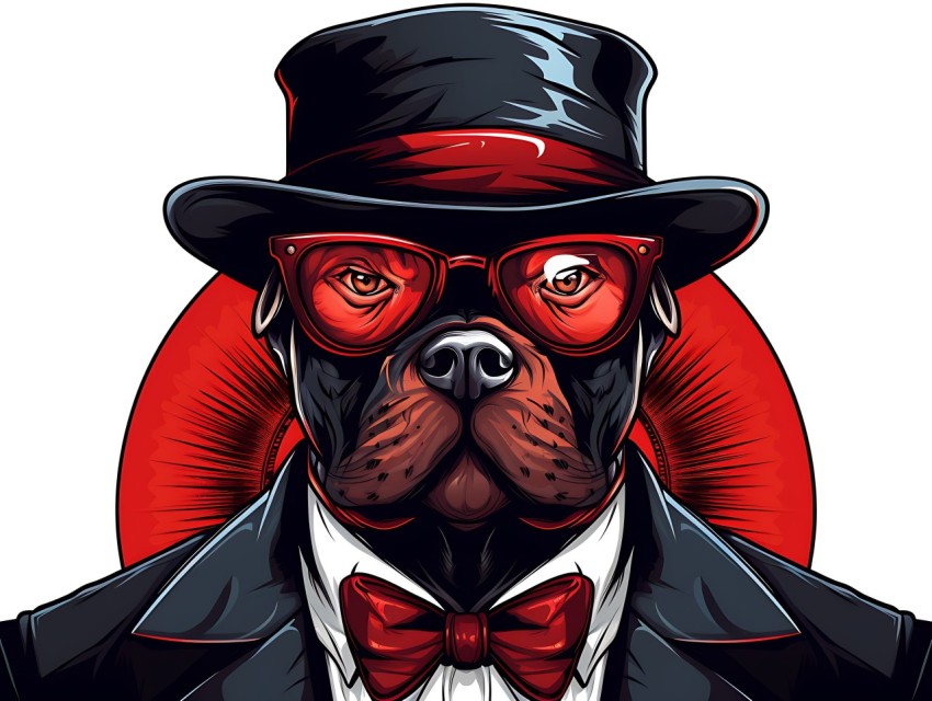 Colorful Abstract Gangster Dog Face Head Vivid Colors Pop Art Vector Illustrations  (123)