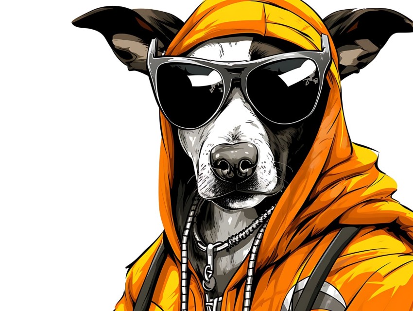 Colorful Abstract Gangster Dog Face Head Vivid Colors Pop Art Vector Illustrations  (165)