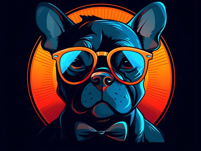 Colorful Abstract Gangster Dog Face Head Vivid Colors Pop Art Vector Illustrations  (187)