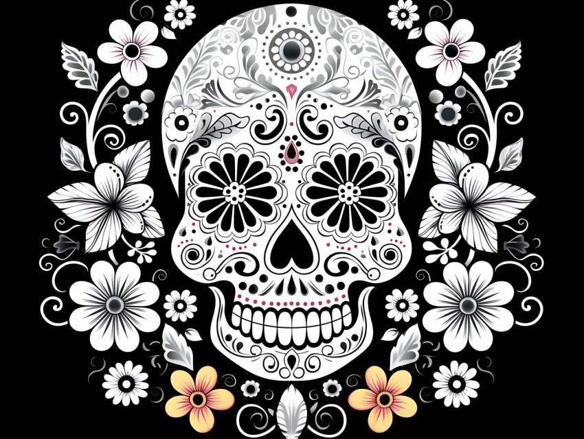 Skull Face Head Pop Art Vector Illustrations (41)