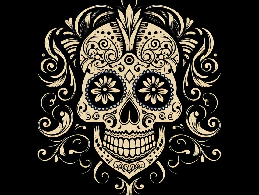 Skull Face Head Pop Art Vector Illustrations (13)