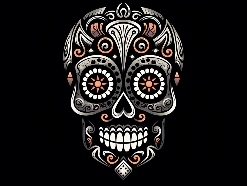 Skull Face Head Pop Art Vector Illustrations (51)
