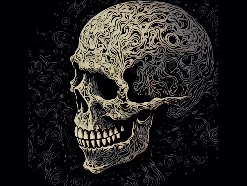 Skull Face Head Pop Art Vector Illustrations (82)