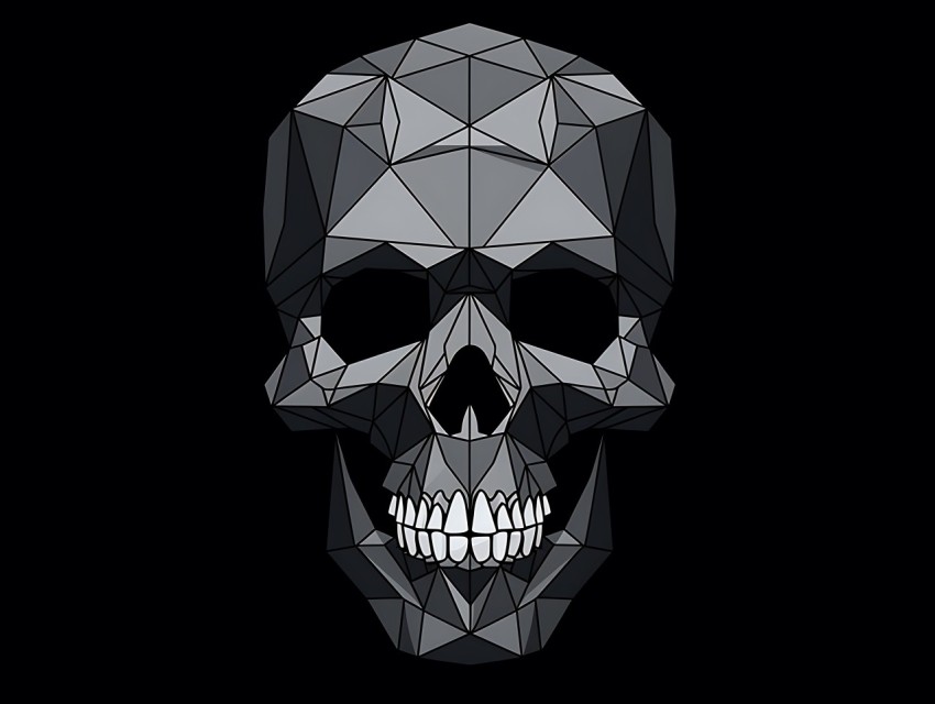 Black and White  Skull Face Head Pop Art Vector Illustrations (149)