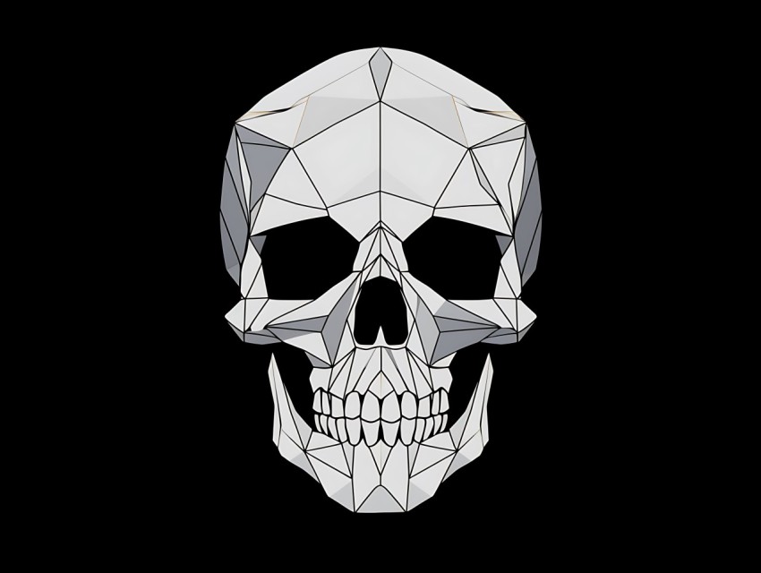 Black and White  Skull Face Head Pop Art Vector Illustrations (151)