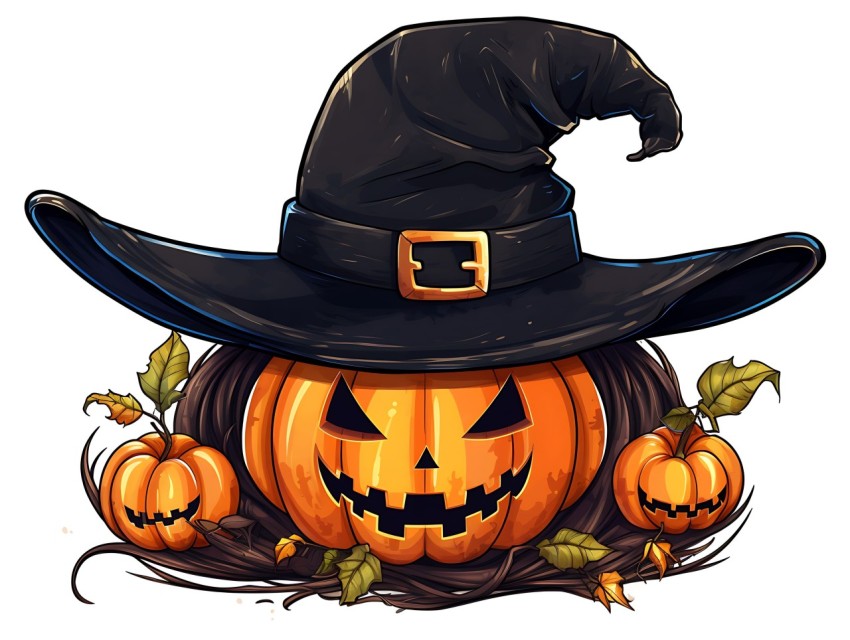 Halloween Pumpkin illustration Design Clipart Pop Art Vector Aesthetic Background (1647)