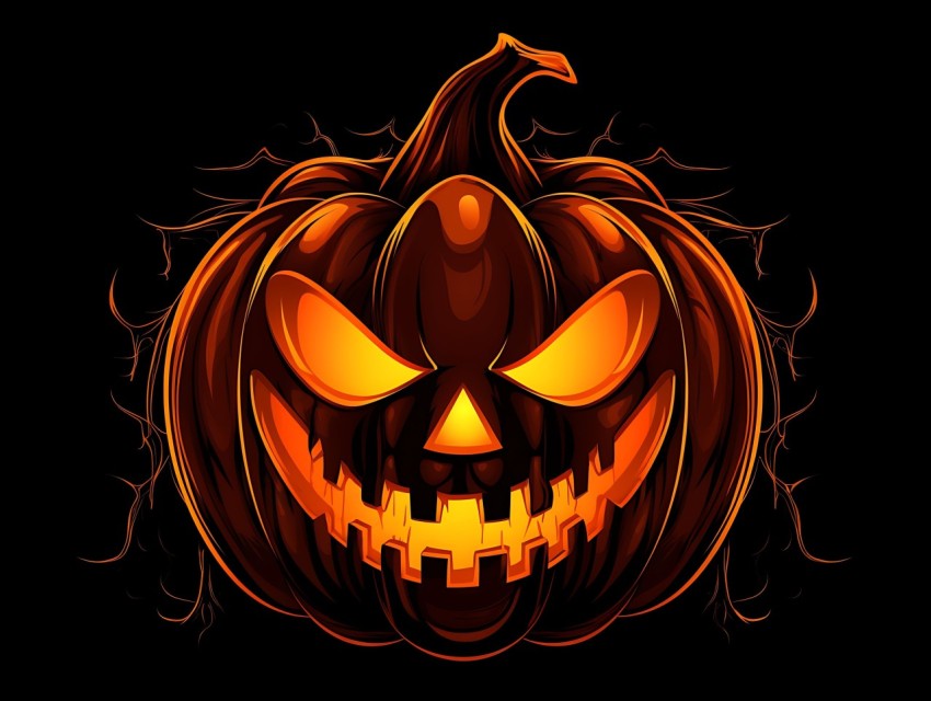 Halloween Pumpkin illustration Design Clipart Pop Art Vector Aesthetic Background (1678)