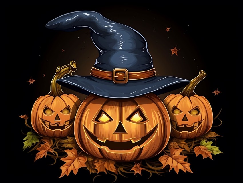 Halloween Pumpkin illustration Design Clipart Pop Art Vector Aesthetic Background (1800)