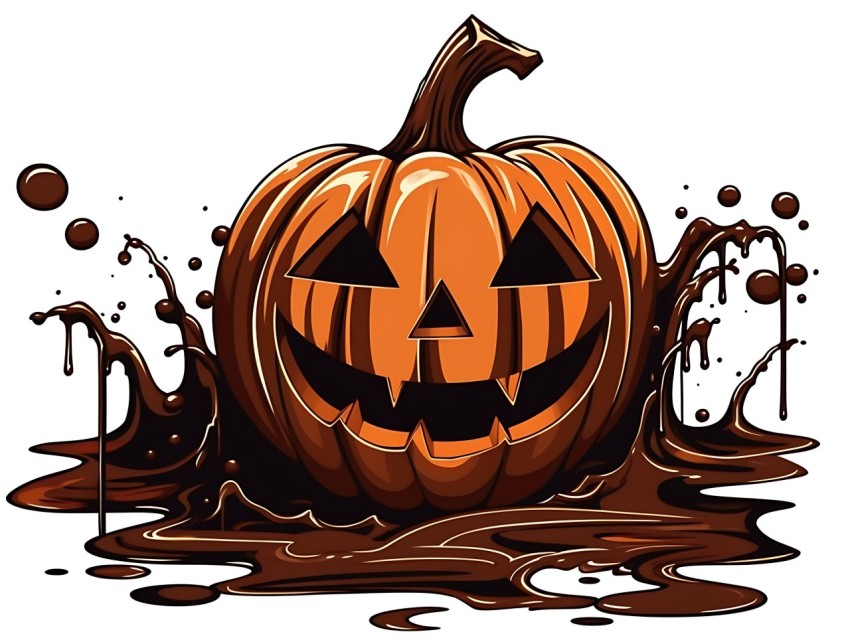 Halloween Pumpkin illustration Design Clipart Pop Art Vector Aesthetic Background (1848)