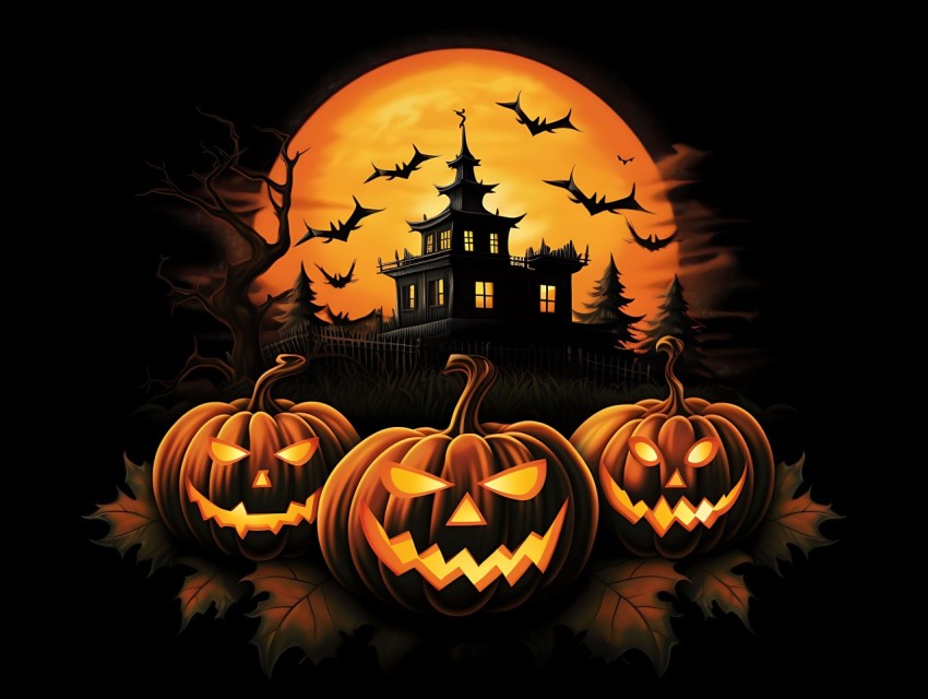 Halloween Pumpkin illustration Design Clipart Pop Art Vector Aesthetic Background (1803)
