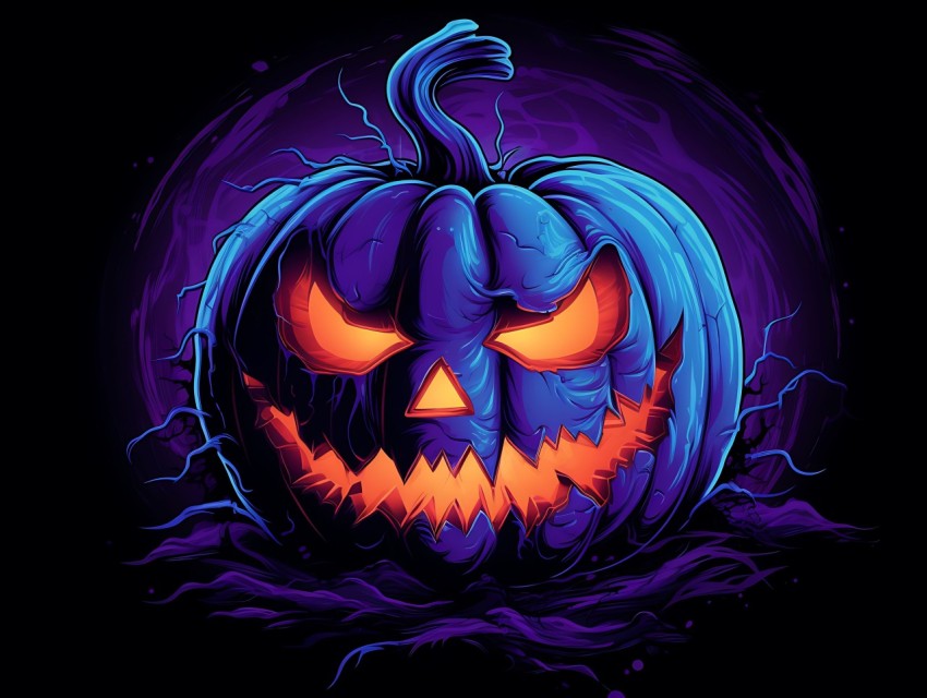 Halloween Pumpkin illustration Design Clipart Pop Art Vector Aesthetic Background (1804)