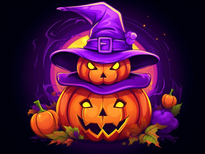 Halloween Pumpkin illustration Design Clipart Pop Art Vector Aesthetic Background (1916)