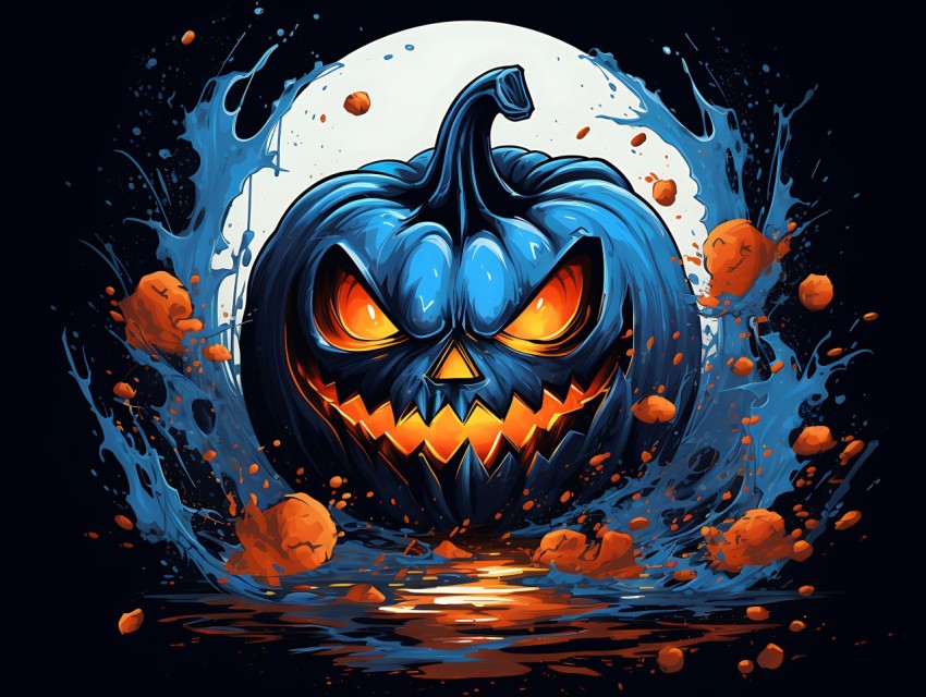 Halloween Pumpkin illustration Design Clipart Pop Art Vector Aesthetic Background (1915)