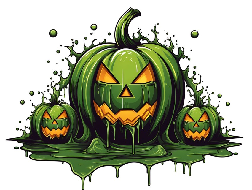 Halloween Pumpkin illustration Design Clipart Pop Art Vector Aesthetic Background (1952)