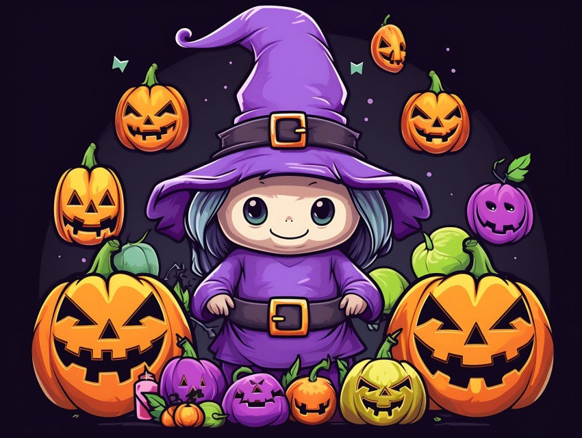 Halloween illustration Design Clipart Pop Art Vector Aesthetic Background (11)