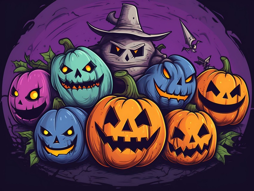 Halloween illustration Design Clipart Pop Art Vector Aesthetic Background (37)