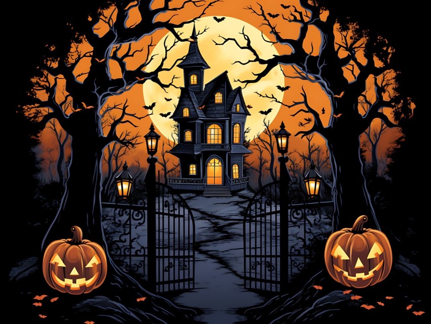 Halloween illustration Design Clipart Pop Art Vector Aesthetic Background (32)