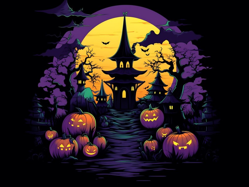 Halloween illustration Design Clipart Pop Art Vector Aesthetic Background (63)