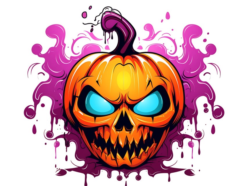 Halloween illustration Design Clipart Pop Art Vector Aesthetic Background (87)