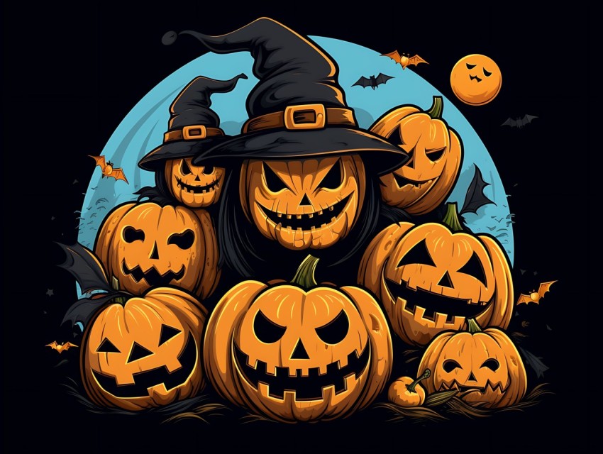 Halloween illustration Design Clipart Pop Art Vector Aesthetic Background (61)