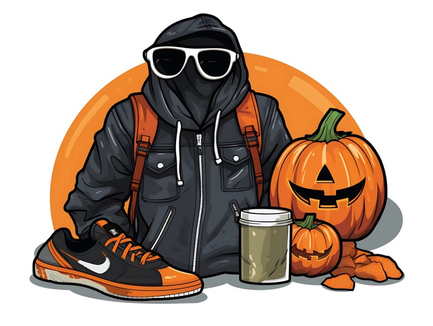 Halloween illustration Design Clipart Pop Art Vector Aesthetic Background (118)
