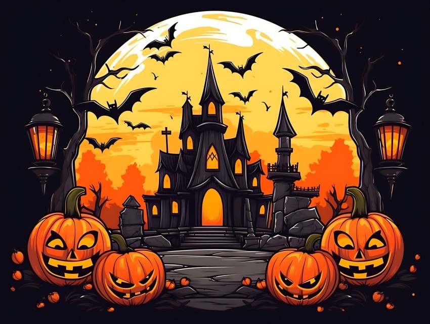 Halloween illustration Design Clipart Pop Art Vector Aesthetic Background (106)