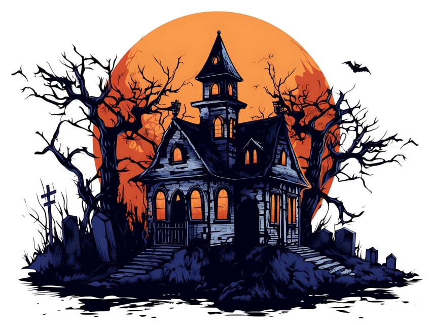 Halloween illustration Design Clipart Pop Art Vector Aesthetic Background (121)