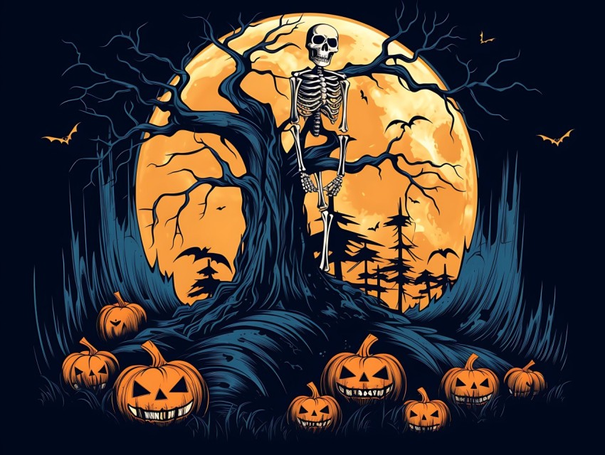 Halloween illustration Design Clipart Pop Art Vector Aesthetic Background (160)