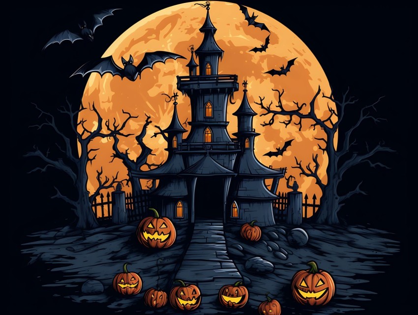 Halloween illustration Design Clipart Pop Art Vector Aesthetic Background (195)