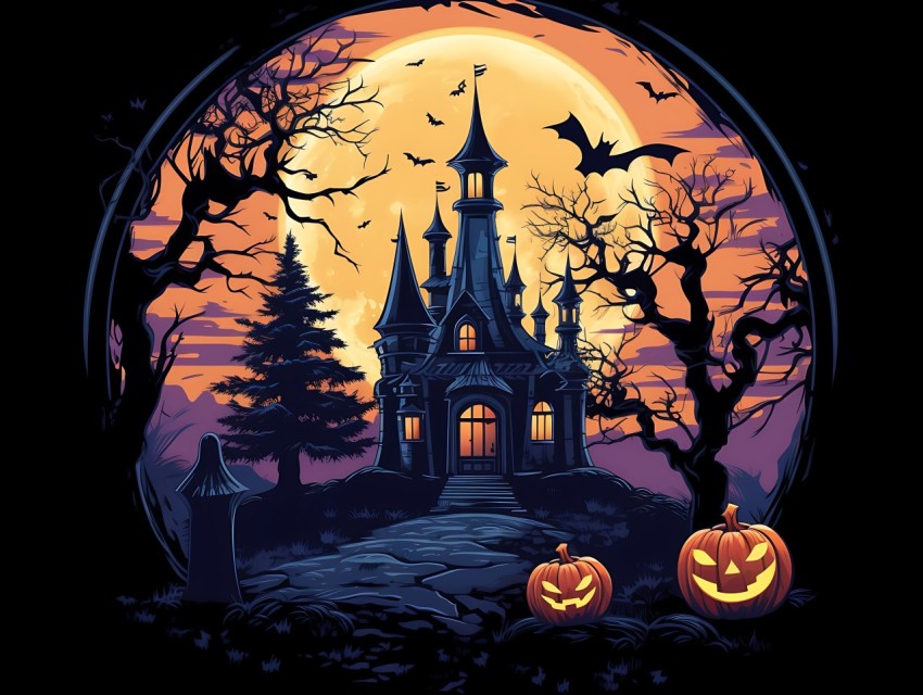 Halloween illustration Design Clipart Pop Art Vector Aesthetic Background (233)