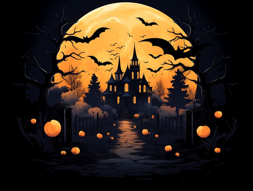 Halloween illustration Design Clipart Pop Art Vector Aesthetic Background (329)