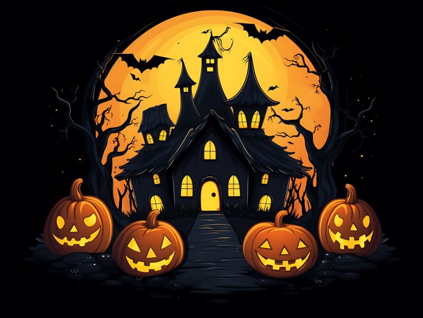 Halloween illustration Design Clipart Pop Art Vector Aesthetic Background (349)