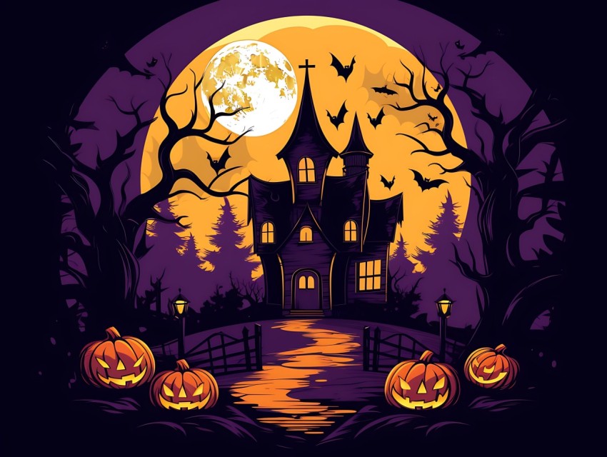 Halloween illustration Design Clipart Pop Art Vector Aesthetic Background (348)