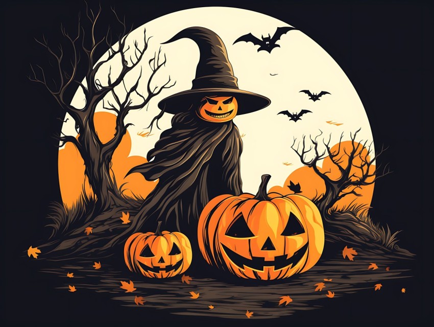 Halloween illustration Design Clipart Pop Art Vector Aesthetic Background (351)