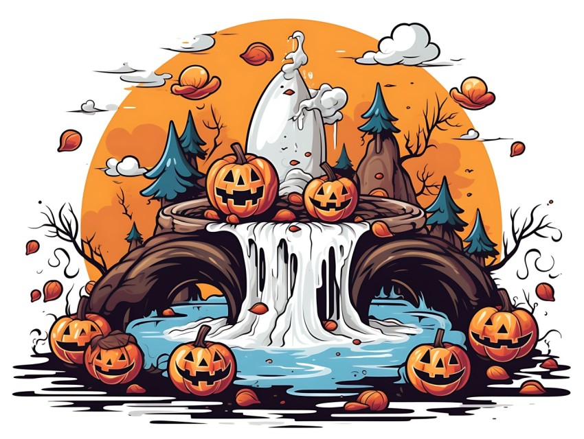 Halloween illustration Design Clipart Pop Art Vector Aesthetic Background (386)
