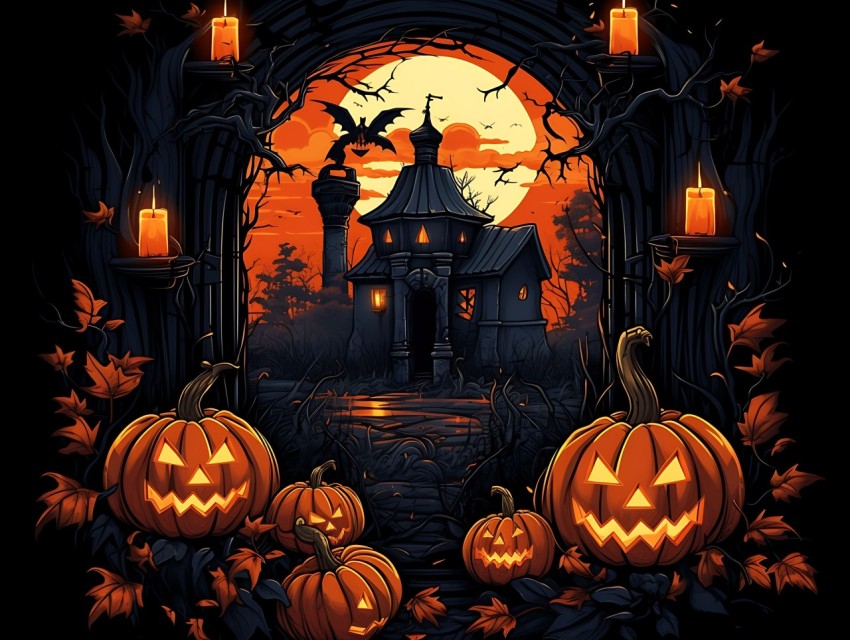 Halloween illustration Design Clipart Pop Art Vector Aesthetic Background (378)