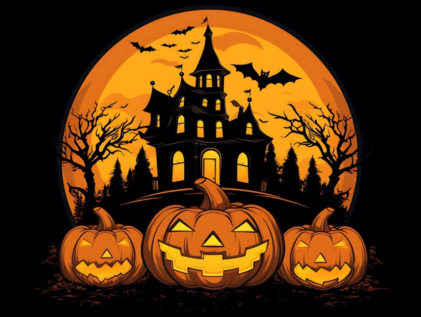 Halloween illustration Design Clipart Pop Art Vector Aesthetic Background (452)