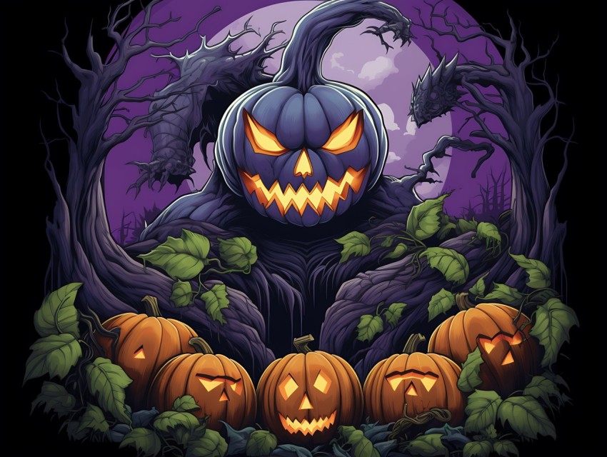 Halloween illustration Design Clipart Pop Art Vector Aesthetic Background (414)