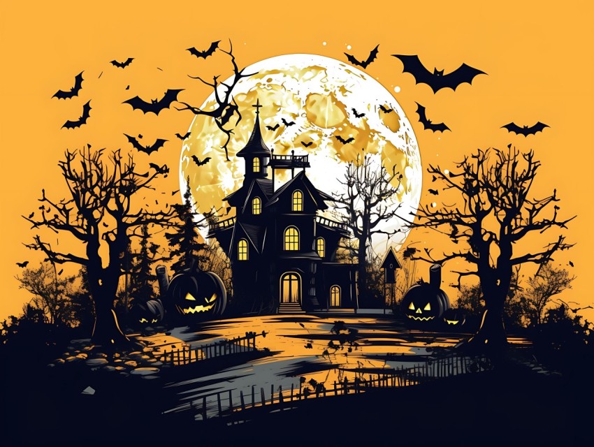 Halloween illustration Design Clipart Pop Art Vector Aesthetic Background (469)