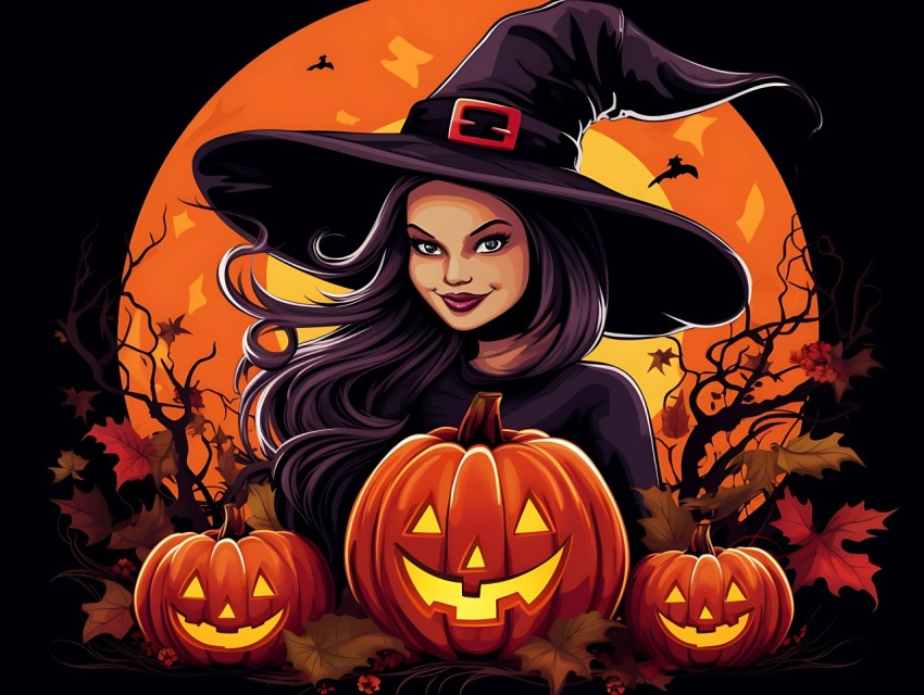 Halloween illustration Design Clipart Pop Art Vector Aesthetic Background (494)