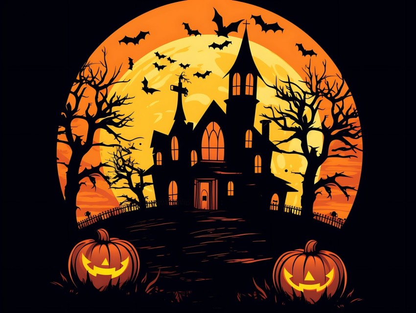 Halloween illustration Design Clipart Pop Art Vector Aesthetic Background (561)