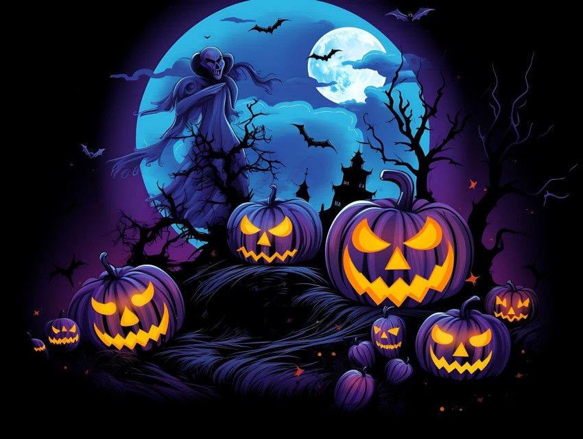 Halloween illustration Design Clipart Pop Art Vector Aesthetic Background (549)