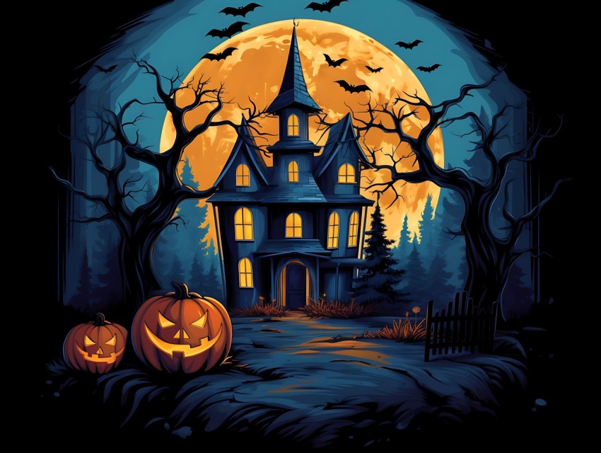 Halloween illustration Design Clipart Pop Art Vector Aesthetic Background (591)
